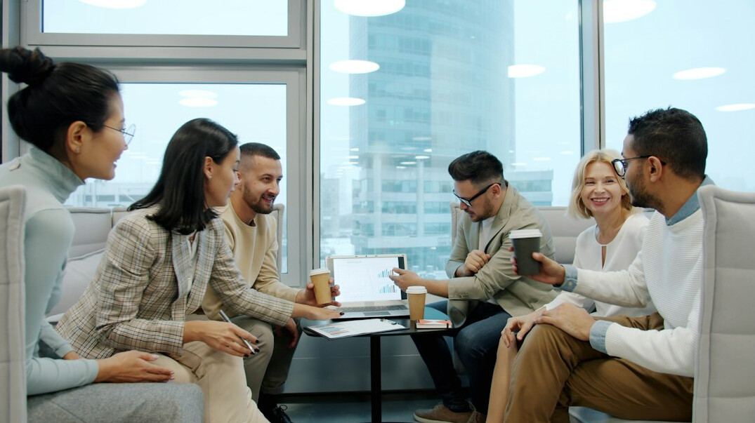 diverse group talking
