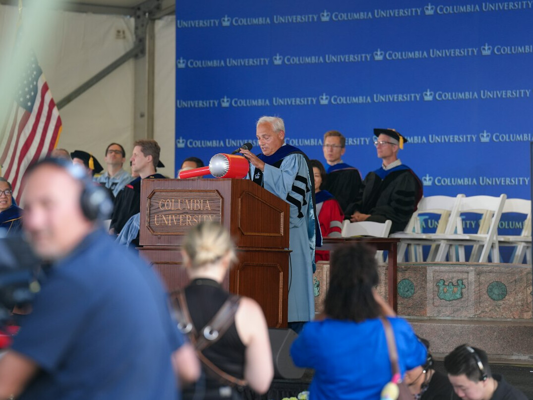 politician at podium during speech